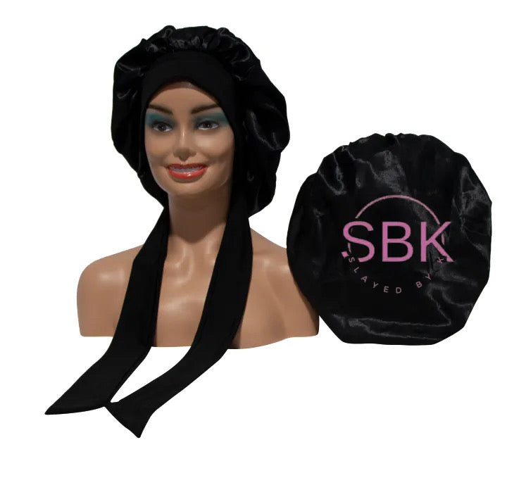 SBK Silk Bonnet With Silk Tie